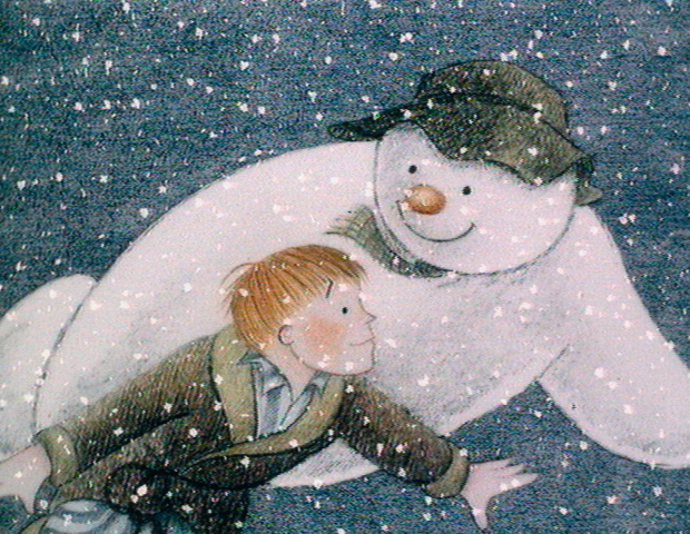 The Snowman flying