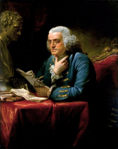 Benjamin Franklin Schilderij van David Martin 1767