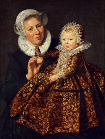Portret van Catharina Hooft en haar min