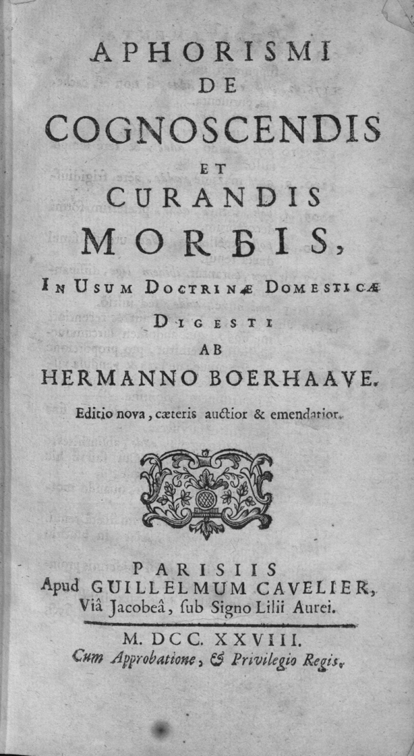 Boerhaave Aphorismi de cognoscendis et curandis morbis