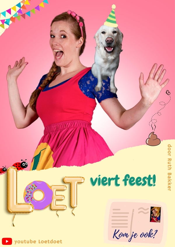 Voorkant Flyer LOET viert feest door Ruth Bakker