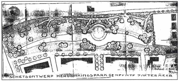 Wilhelminapark schetsontwerp Bijhouwer 1950