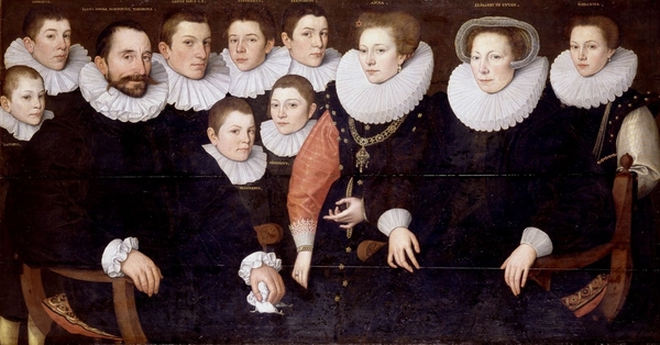 Portret van Jan van der Does met zijn gezin Roelof Willemsz. van Culemborg 1590 1592