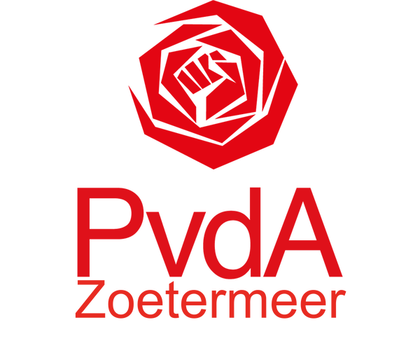 PvdA Zoetermeer met roos rood onder elkaar