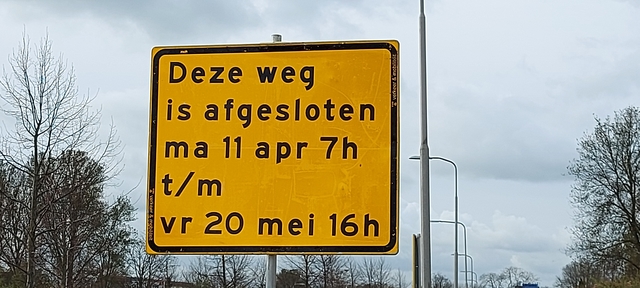 bord afsluiting Meerzichtlaan