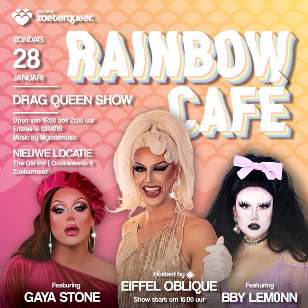 Rainbow Café Zoetermeer l Drag Queen Show l 28 januari 2024