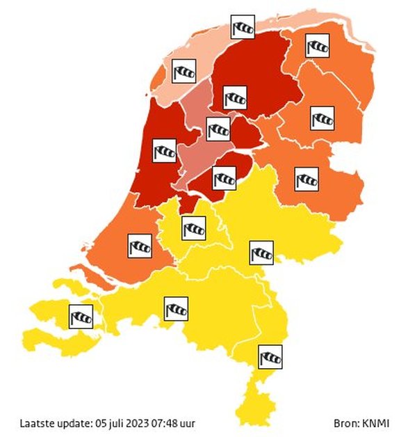 code oranje 5 juli 2023