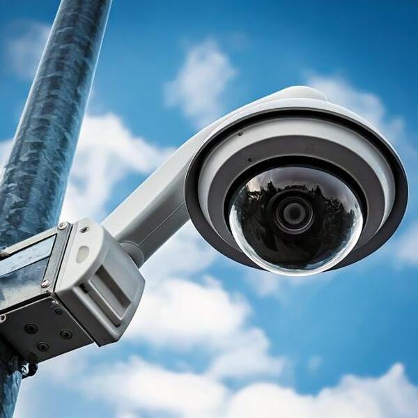 camera op lantaarnpaal