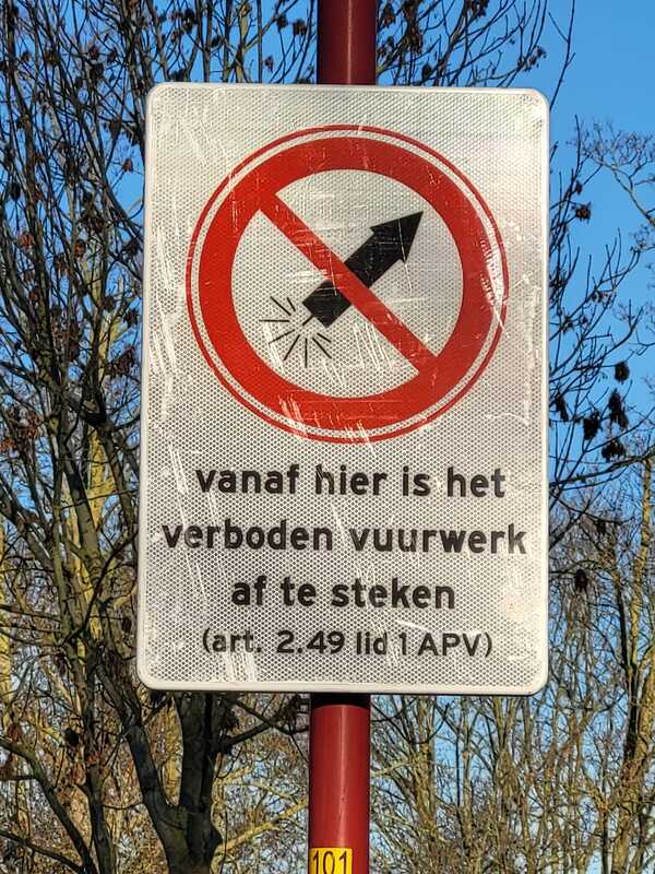 bord vuurwerkvrije zone