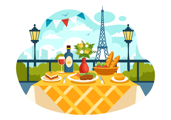 25 Franse Lunch Illustratie Freepik gratis