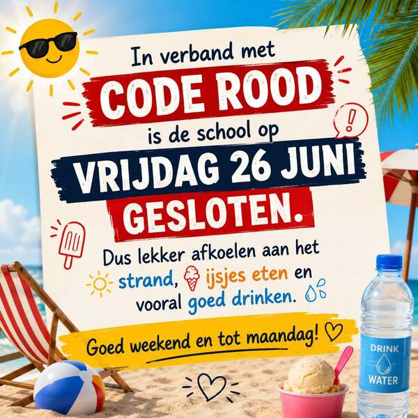 scholen dicht code rood