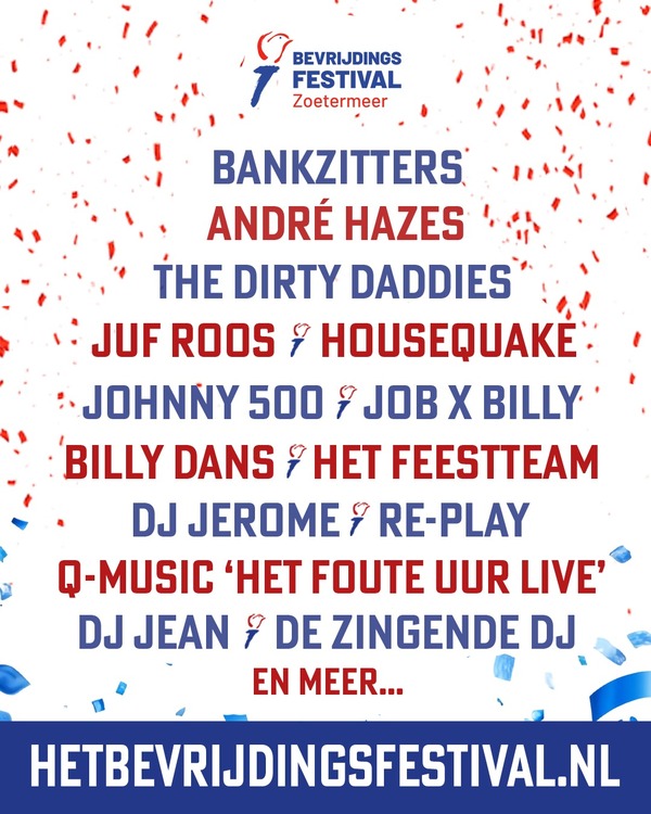 Bevrijdingsfestival mainstage lineup