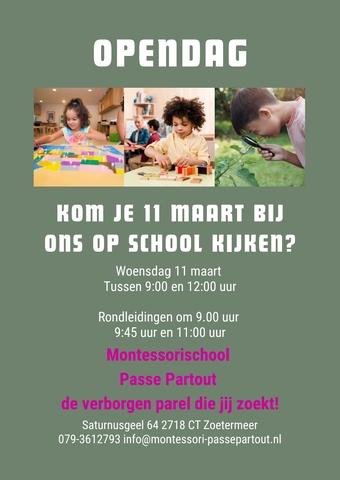 Flyer open dag Passe Partout