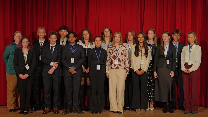 De groep deelnemers aan de Model United Nations in Hamburg
