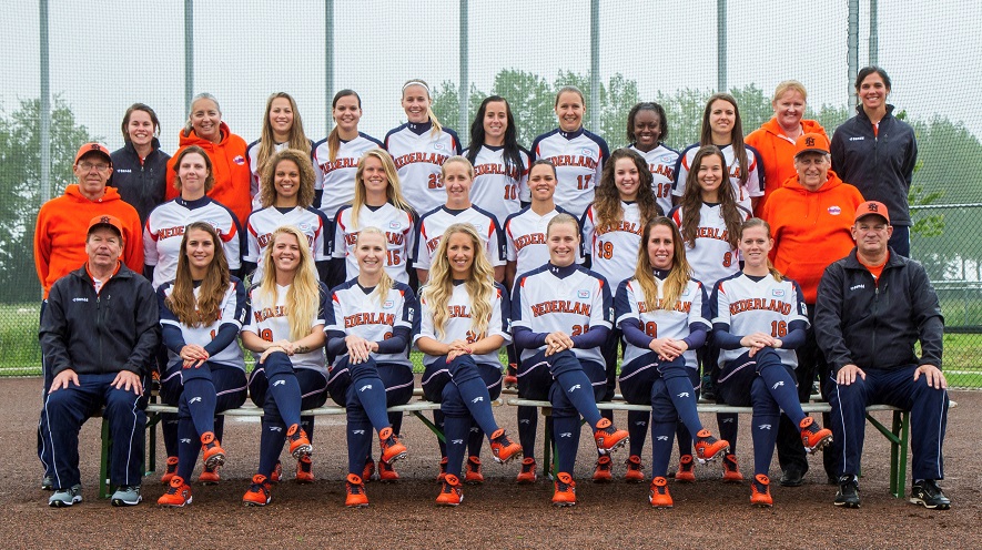 teamfoto Dutch softball team